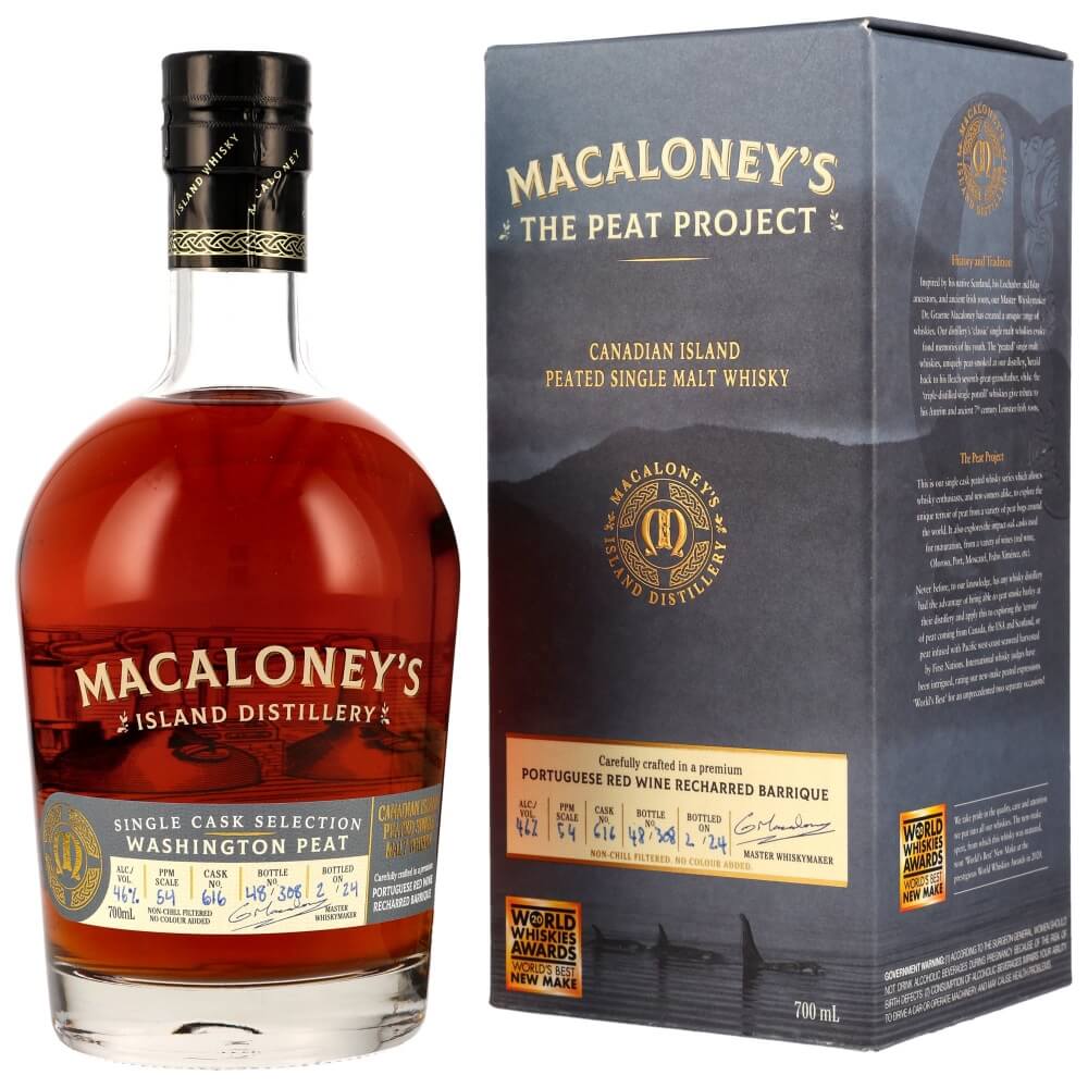 Macaloney Peat Project Portuguese Red Wine Recharred Barrique #404 Whisky 46% 