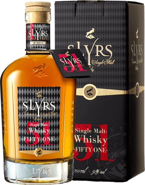 Slyrs Bavarian Single Malt Fifty-One Whisky 51% mit Geschenkverpackung
